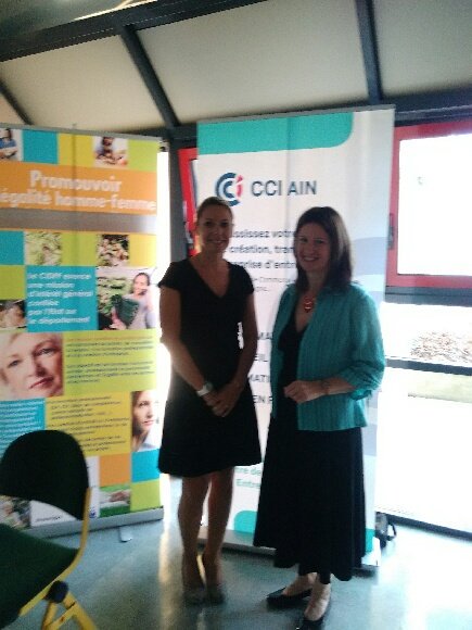 CCI_Ain's tweet photo. 3 créatrices témoignent au forum Promouvoir l'entrepreneuriat au féminin avec @LucieVollerin #IDPlan #KaliteraEvolution #PyjBressan https://t.co/wHQfNdeyIE