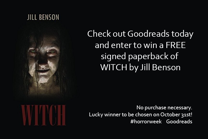 JBensonWriter's tweet photo. Enter today to win your #free copy of WITCH by Jill Benson #Goodreads https://t.co/p9L5ISwybE https://t.co/t3ryi6poJ8