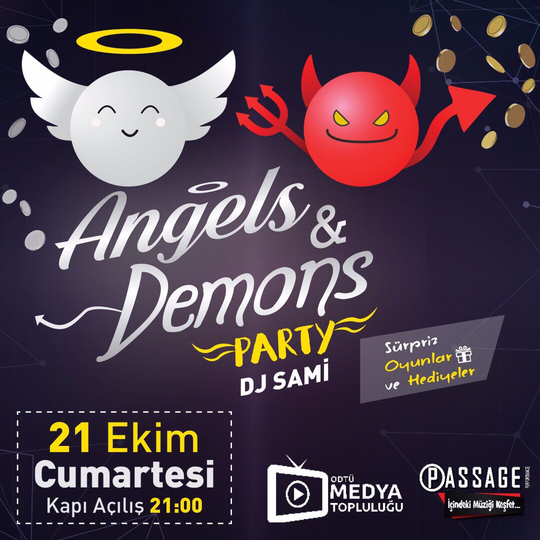 Her sene düzenlediğimiz konsept partilerden 3.sü #angelsanddemonsparty için son 2 gün!