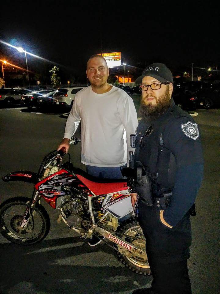 Found a stolen dirt bike while out on patrol and we're happy to say we found the owner! Maybe he'll let us ride it sometime 😎 #ider #serve