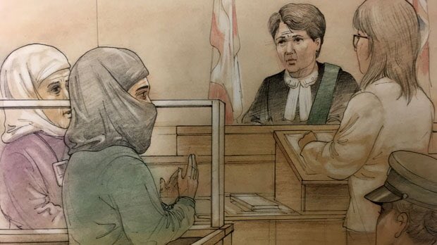 the_l0rde's tweet photo. @CBCOttawa This happened in an Ontario court. No shock. Woman pledges allegence to ISIS &amp; comes to court in her head dress! Threatens 2 stab ppl,Morons https://t.co/XO3c8AxRf4