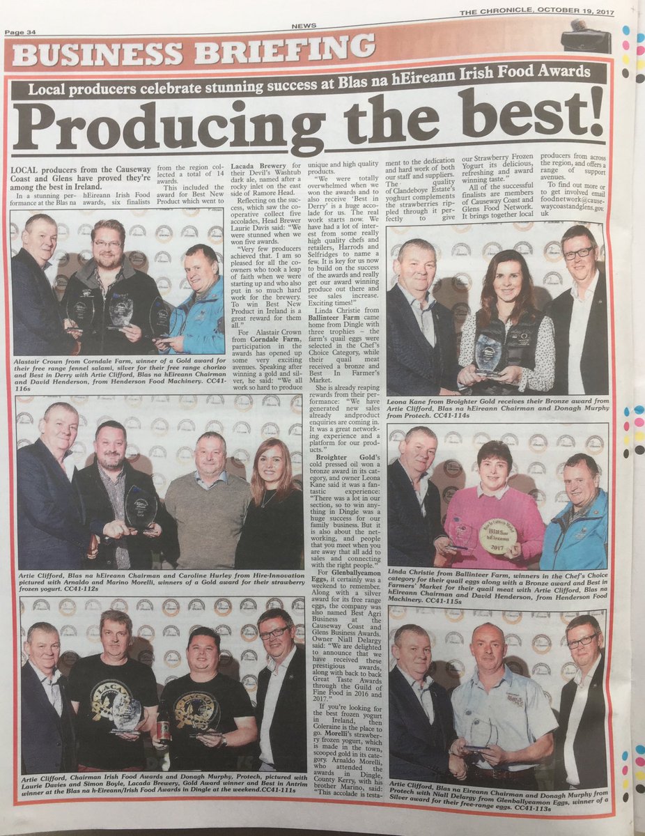 Super coverage in @ColeraineChron of @BlasNahEireann awards in CCGBC by @ainemcauley @CausewayCouncil @CCAGFood