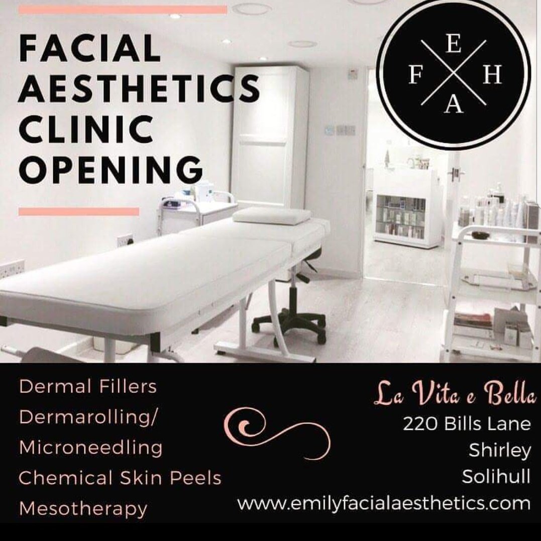 absolihull's tweet photo. New Facial Aesthetics clinic opening 1 Sunday per month at La Vita e Bella, Solihull, fantastic treatments offered in a beautiful salon. https://t.co/jPH7nEVVuS