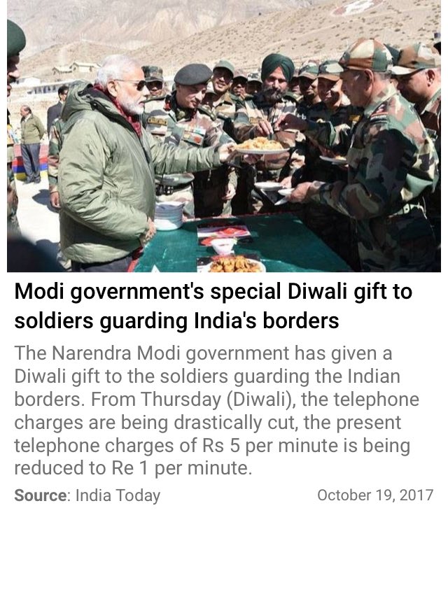 mr_dwl's tweet photo. Modi government's special Diwali gift to soldiers guarding India's borders
 https://t.co/MZrW77I6pF

@narendramodi https://t.co/Mwz59bnEYs