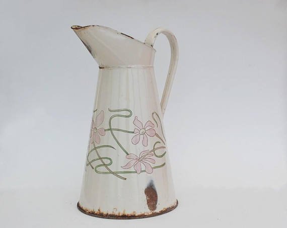 B_LeDilly's tweet photo. https://t.co/JVkK45tjJm

Enamel pitcher art nouveau decor, French Enamelware, Enameled water pitcher jug, Housewarming gift https://t.co/yJVNrGizwx