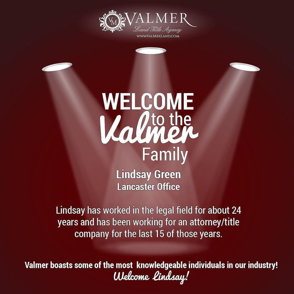 ValMerTitleLLC's tweet photo. Welcome Lindsay!! #ValmerFamily https://t.co/Axl8ypKBmT https://t.co/Lzgmxy0v78