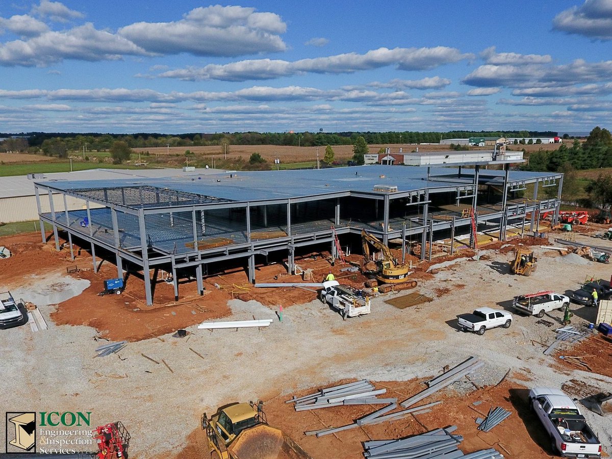 ICONChristy's tweet photo. HMH Bardstown job site - steel almost complete #ICONengineering #Structuralengineering https://t.co/0OZ3SpmG08