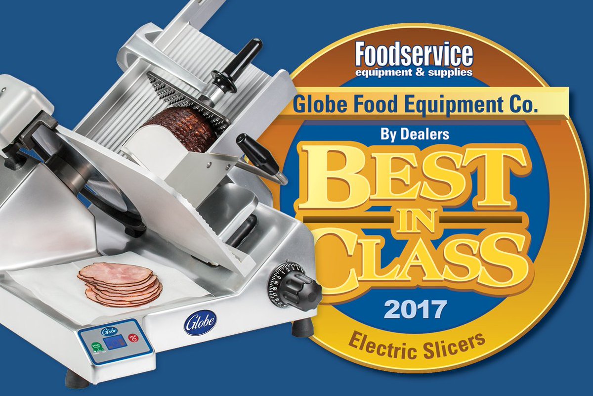 globefoodequip's tweet photo. We are proud to be selected as Foodservice Equipment and Supplies magazine’s 2017 Best in Class Electric Slicers by Dealers. #FESmagazine https://t.co/Talnu2sJPH