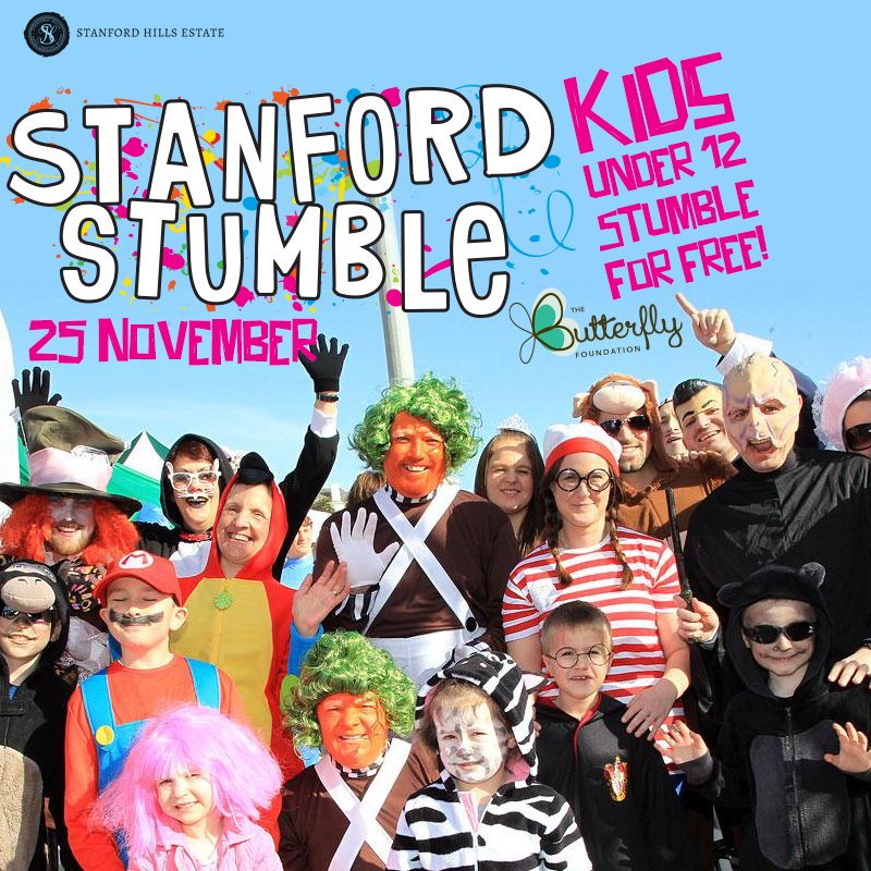 <a href="/StanfordStumble/">StanfordStumble</a> is happening at <a href="/StanfordHills/">Stanford Hills</a> on Nov 25. 3 or 5km fun run, music, food, wine, prizes &amp; 1 big family fun day! <a href="/THEnosyRosy/">Nosy Rosy</a>