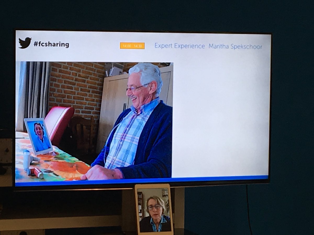 focuscura's tweet photo. Beeldbellen met Maritha Spekschoor (die helaas ziek thuis zit) tijdens #FCsharing: Goed samenwerken met afgebakende taken, dat is belangrijk https://t.co/Gk156w5xNH