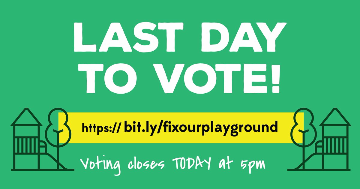 PCSPlayground's tweet photo. Last day to vote! If you haven't yet, please lend your support to the kids and community of #parisont. https://t.co/7DUVpPf0Bo @GEDSB https://t.co/jlT6GSIXc7