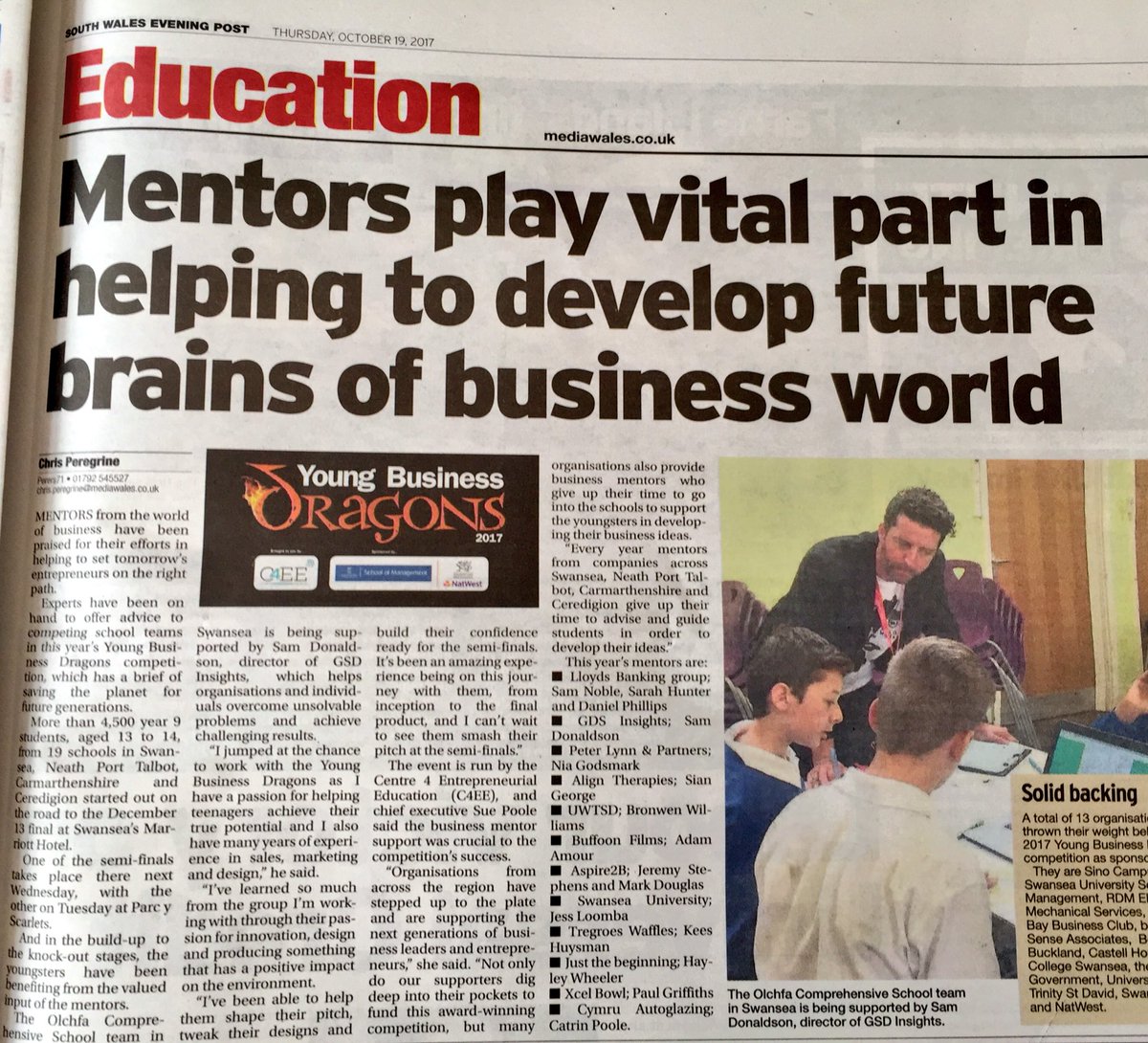 UWTSD is a proud sponsor of Young Business Dragons! <a href="/KatPen/">Kathryn Penaluna</a> <a href="/bronnysteve/">bronwen williams</a> <a href="/SBS_UWTSD/">SBS at UWTSD</a> #entrepreneurs @walesonline