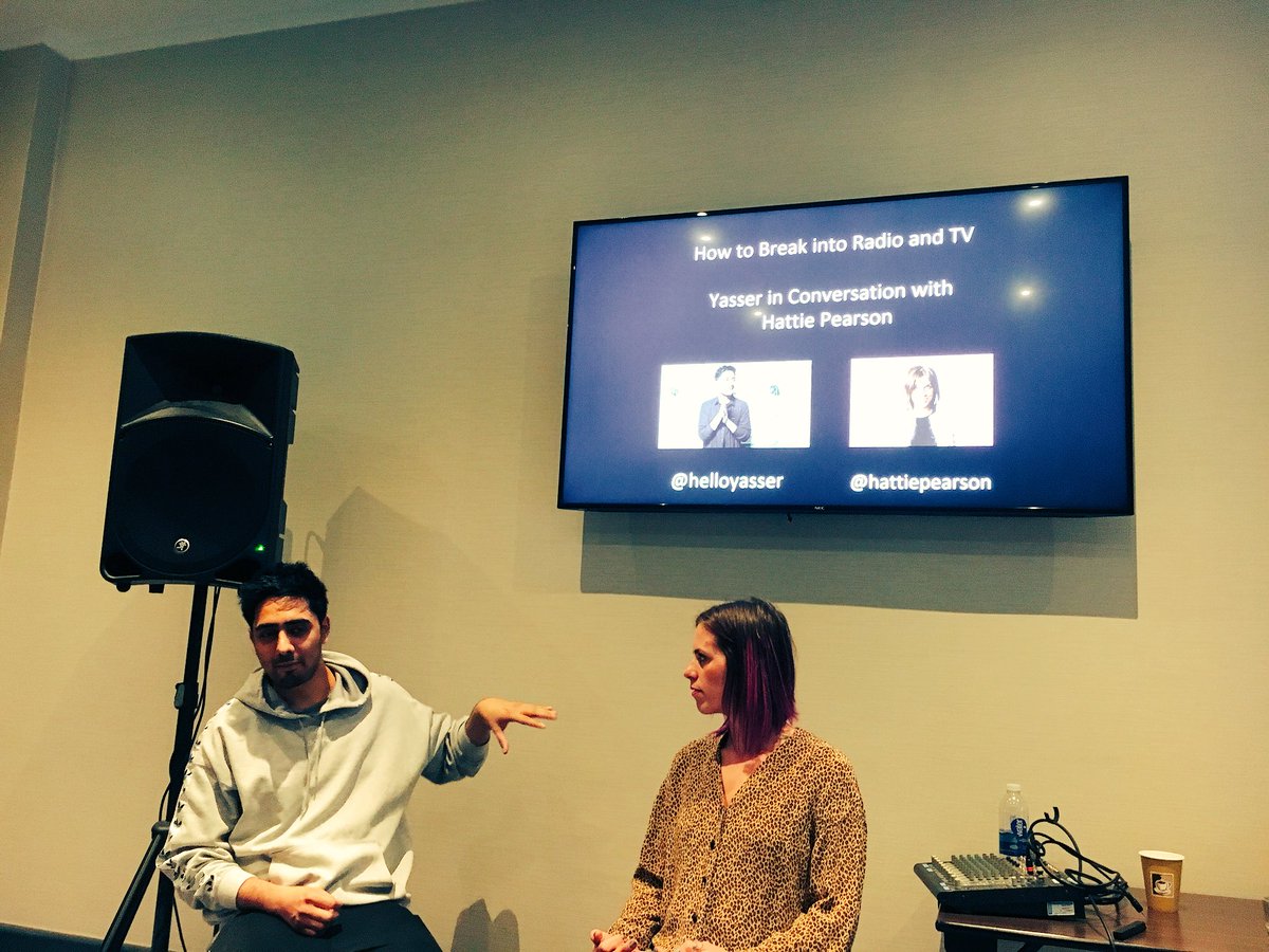 themediamentor's tweet photo. Next up I’m trying to break into Radio and TV at #Segue2017 with @helloyasser and @hattiepearson https://t.co/LQdirP1VMZ