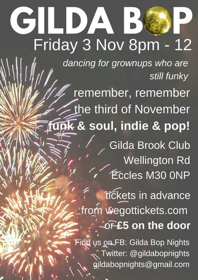 gildabopnights's tweet photo. #Eccles Remember remember the 3rd of November - funk&amp;soul, indie, and pop! for all your suburban disco needs.  https://t.co/nQdevF2DAx https://t.co/81SxNwzAfZ