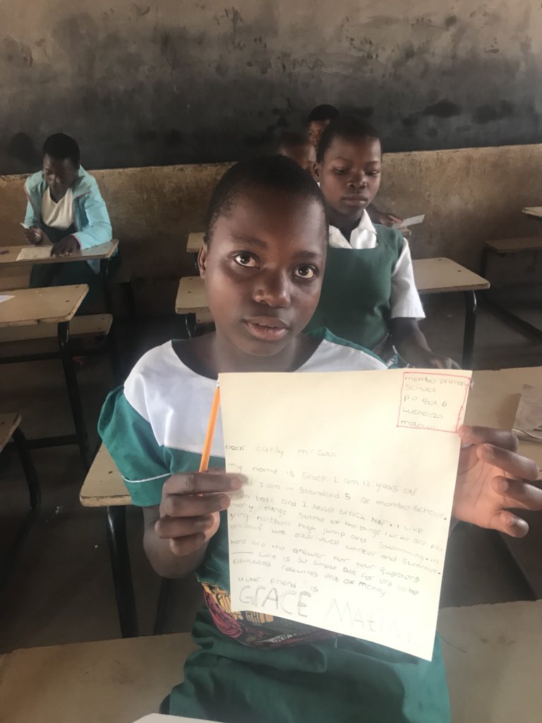 StTimothysPS's tweet photo. Some of the kids at Mombo writing letters back to our pupils at St.Timothy’s @EdMalawi https://t.co/3RGa6t46DT