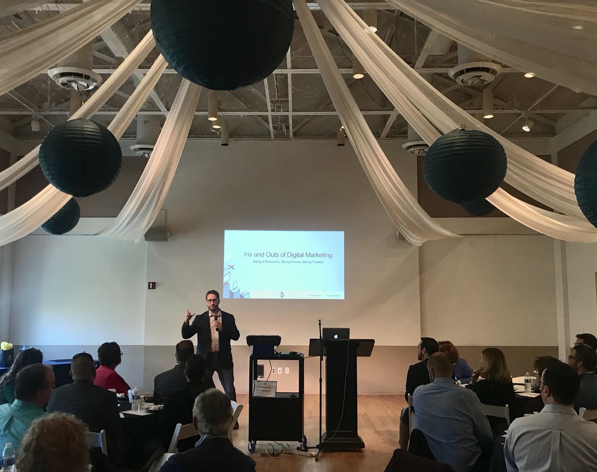 techfrederick's tweet photo. Jon Bailey, @woodstreetweb President presenting on the Ins & Outs of Digital Marketing at this morningโs Tech Breakfast. https://t.co/p8QQXQNT9m