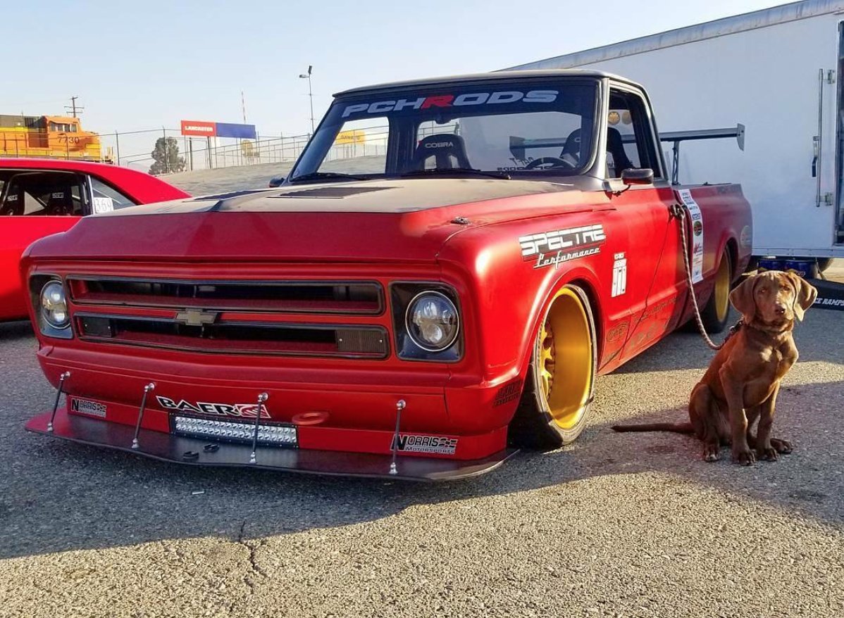 MothersPolish's tweet photo. Buster the Lab getting ready to unleash the C10R from our friends at PCHRods. #chevy #pchrods #motherspolish #motherspolished #whatisspeed https://t.co/lu2KFNQniz