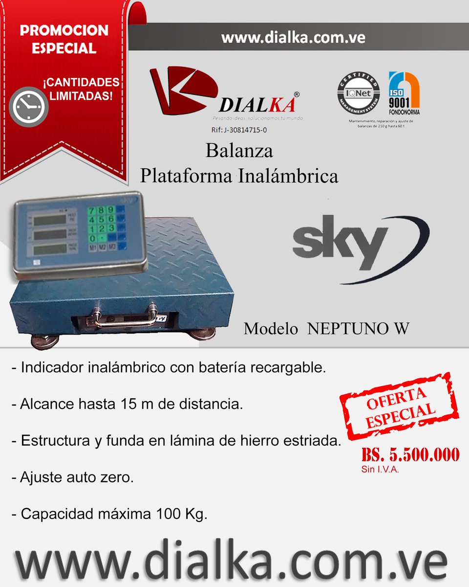 Dialka_ve's tweet photo. Balanza tipo plataforma inalambrica cantidades limitadas aprovecha disponible para capacidad máxima 100kg solicita tu cotización. https://t.co/1ewZ3HANJn