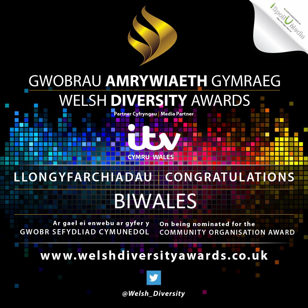Welsh_Diversity's tweet photo. Congratulations to all at @BiWales - You have been nominated for The Community Organisation Award at The #WelshDiversityAwards18!! #GoodLuck https://t.co/BhcG5cY1Y7