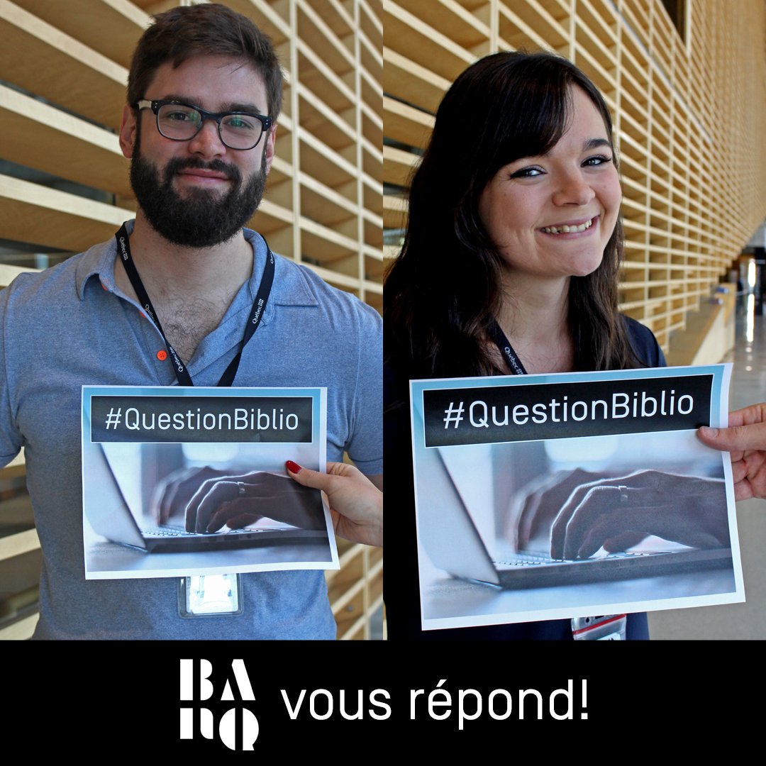 _BAnQ's tweet photo. Jonathan et Gabrielle attendent vos questions pour #QuestionBiblio! @BiblioArchives 😉 https://t.co/QdFshug090