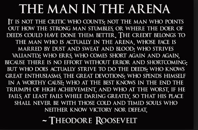 Coach_Alosi's tweet photo. The Man In The Arena 
-Theodore Roosevelt https://t.co/COVoqBJiCa