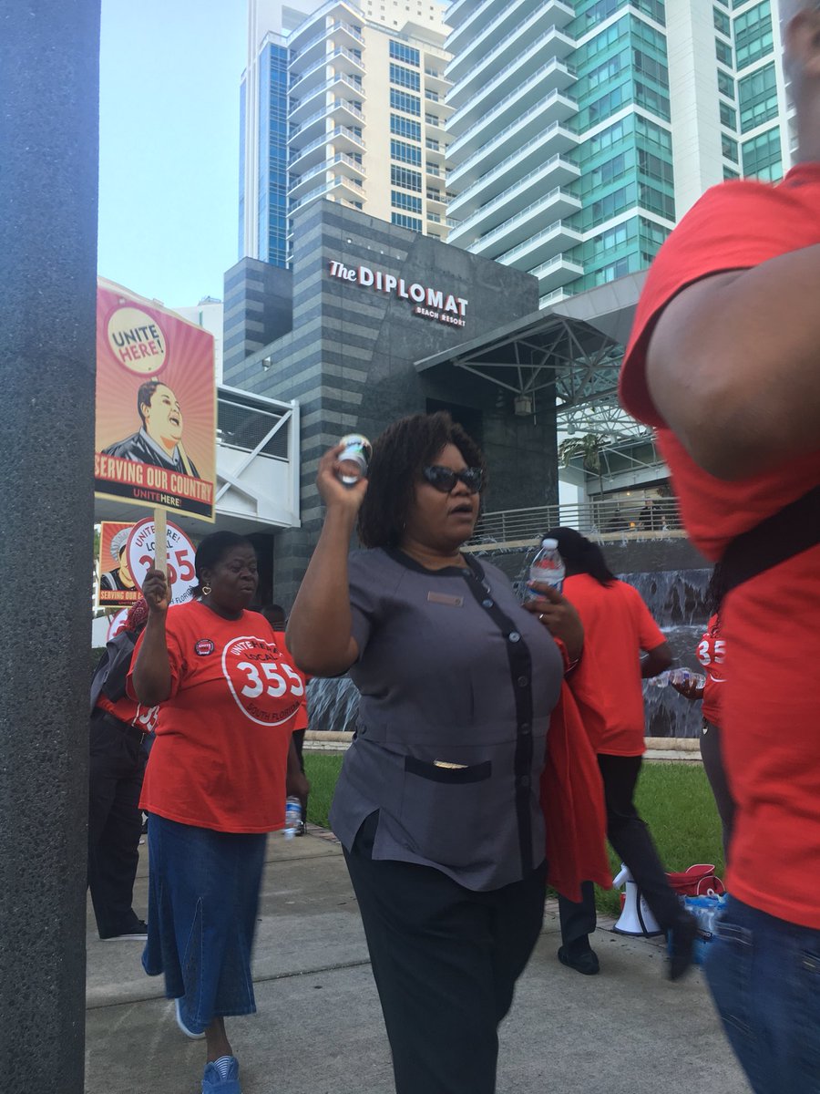 unitehere's tweet photo. Diplomat workers in SoFla Kicking off today's day of action! They recently voted to authorize a strike. #unitehere https://t.co/0OrDOwyuOz https://t.co/07ZHdhsKyW