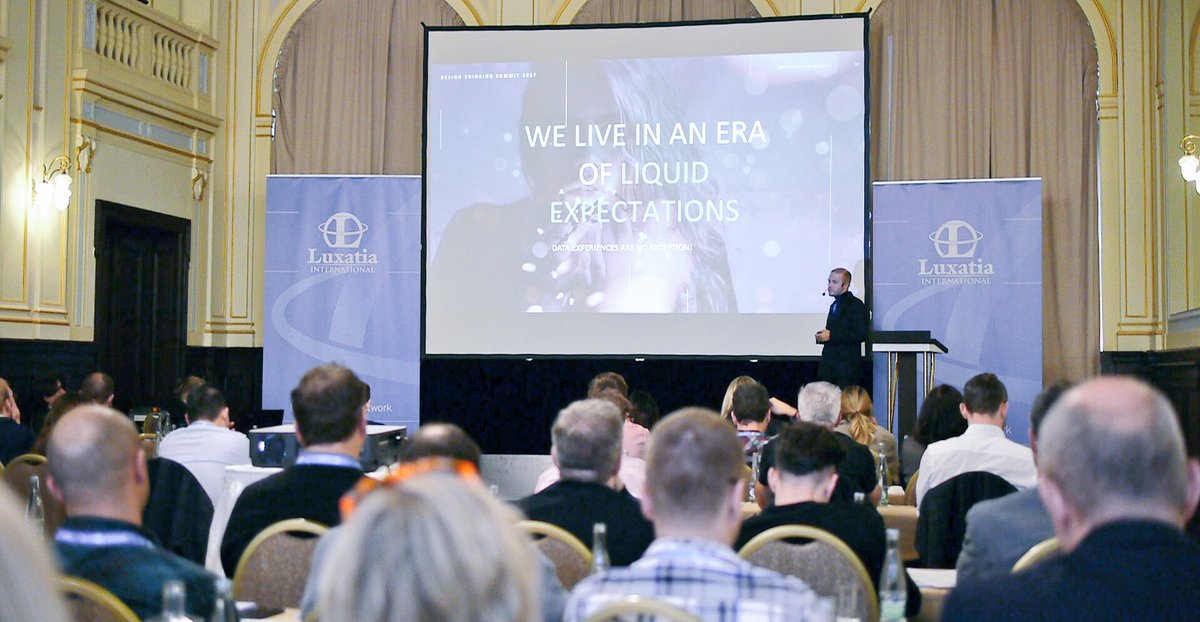 Luxatia_intl's tweet photo. @Nervo from Accenture Interactive talking about Data-driven Design in Practice at the #DesignThinking2017 summit . #DT2017 #Prague https://t.co/OhlQHn8dJJ