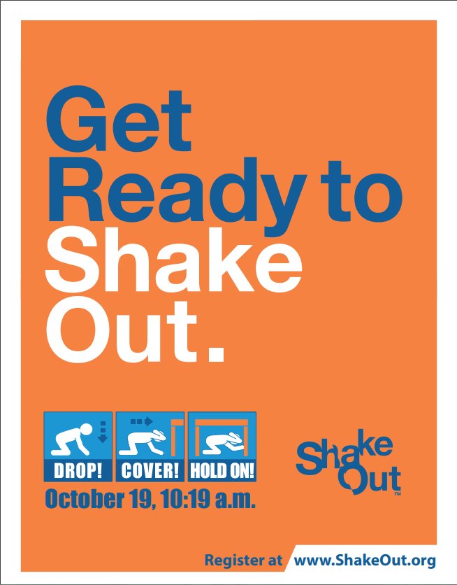 Drop, cover, and hold on TODAY at 10:19!  prepare.umd.edu