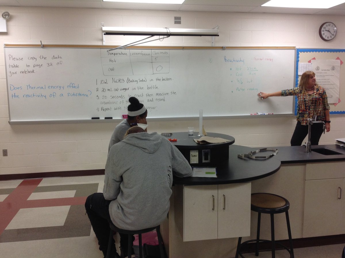 SandyPopeLMS's tweet photo. Using lab evidence to prove that reactivity is affected by thermal energy #bearcatscience #crmsbearcats https://t.co/uqRagmLnMG