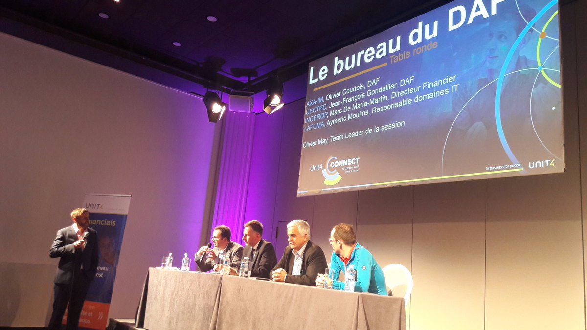 LogicielERPSaaS's tweet photo. Mais aussi, un état des lieux du #numérique et un point sur l'évolution du bureau des #DAF avec 4 de nos clients ! #Unit4 #Unit4Connect https://t.co/VqkZQ0s1Vv