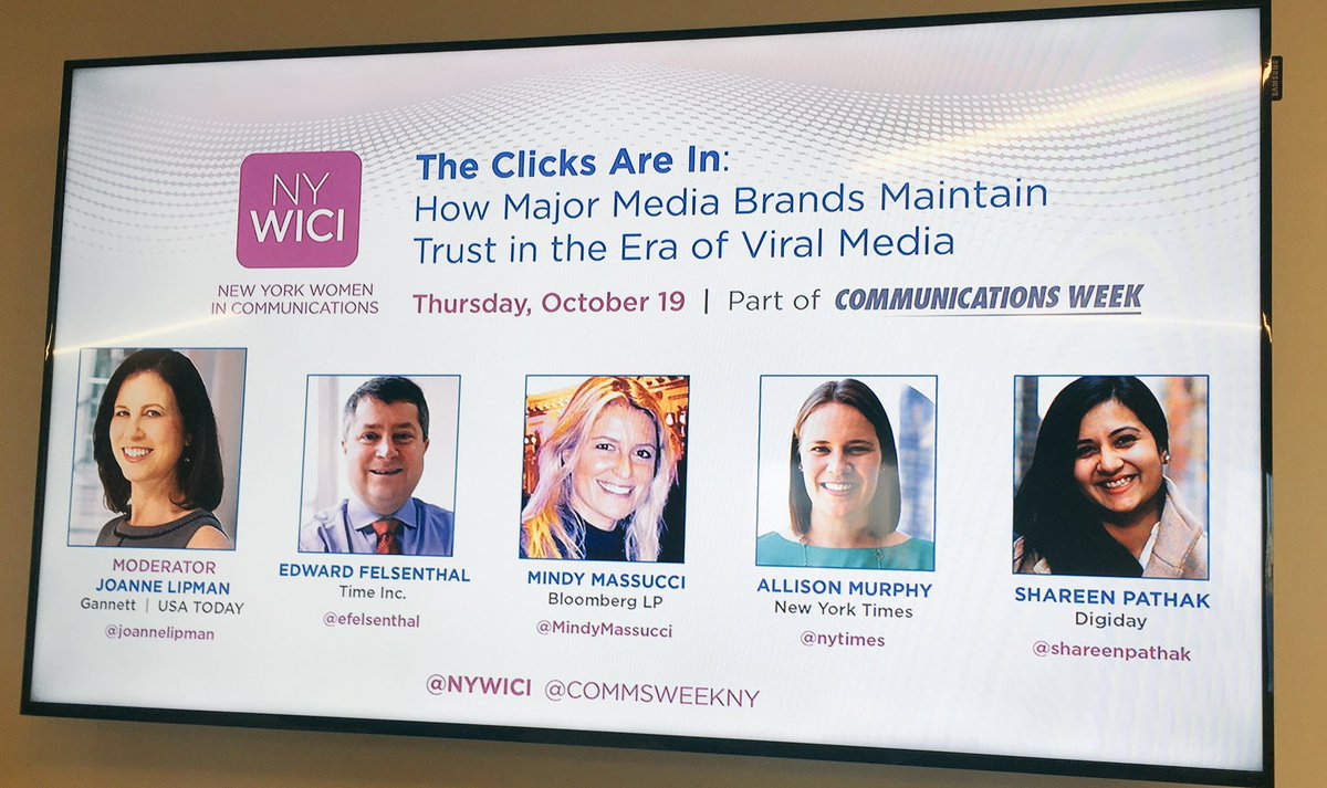 CommsWeekGlobal's tweet photo. Thank you @NYWICI for a fantastic discussion truly addressing the state of #trust in today’s #media landscape #CommsWeekNY #TruthinComms https://t.co/Ac5ROl1w91