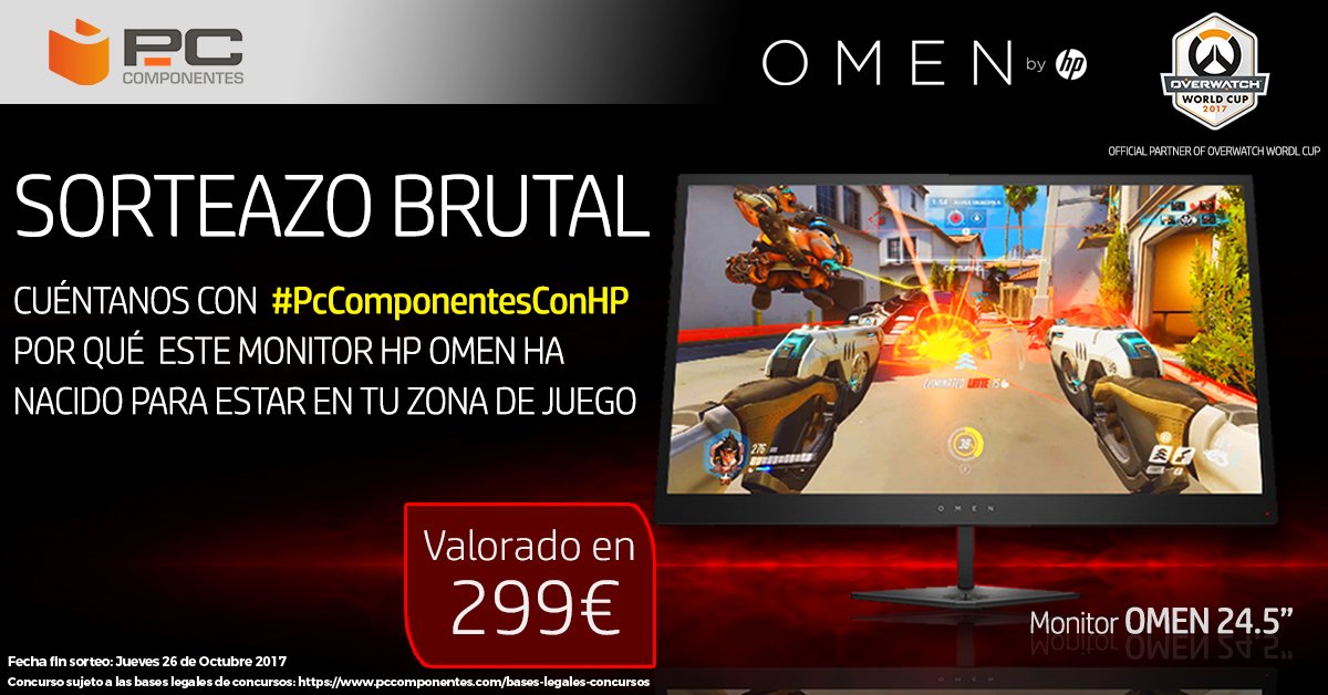 pccomponentes's tweet photo. VAMOS  A POR EL TT! RT y Comenta con #PcComponentesConHp por qué 1 de los 2 monitores Hp Omen que sorteamos ha nacido para estar contigo! https://t.co/dddr5N0mEp