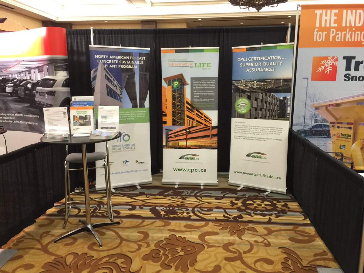 CPCI_Canada's tweet photo. Last day at the @canadianparking trade show! Come say hi and learn more about #precast #concrete at booth 44 #CPABanff2017 https://t.co/SeradzlSII