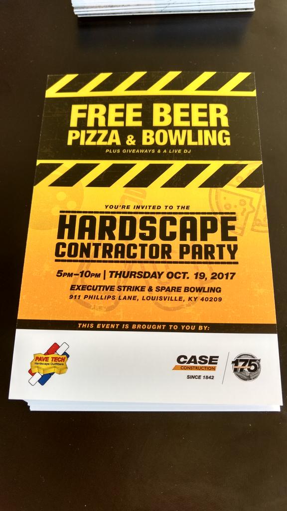 BrandonJaynesPR's tweet image. Join us tonight in Louisville at the Hardscape Contractor Party!     #GIEEXPO2017 #pavetech  #CaseCE #hardscape