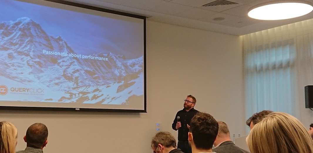 QueryClick's tweet photo. QC's @mcbay uncovers how you can use #data to leverage #PR, #social and paid activity to better benefit your #SEO strategy at #DigitalLDN https://t.co/UCwW0v0Ewa