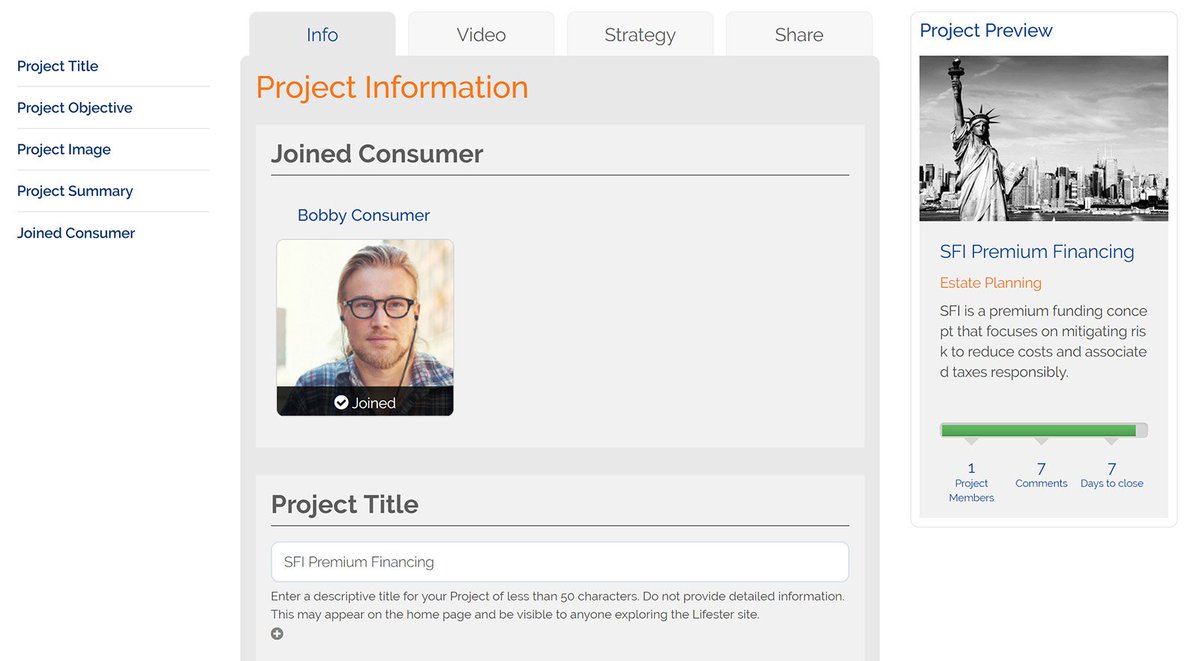 Lifester's tweet image. Build professional looking Projects and share your insurance ideas. No coding. We promise! learn.lifester.com/start #LifeInsurance #Share