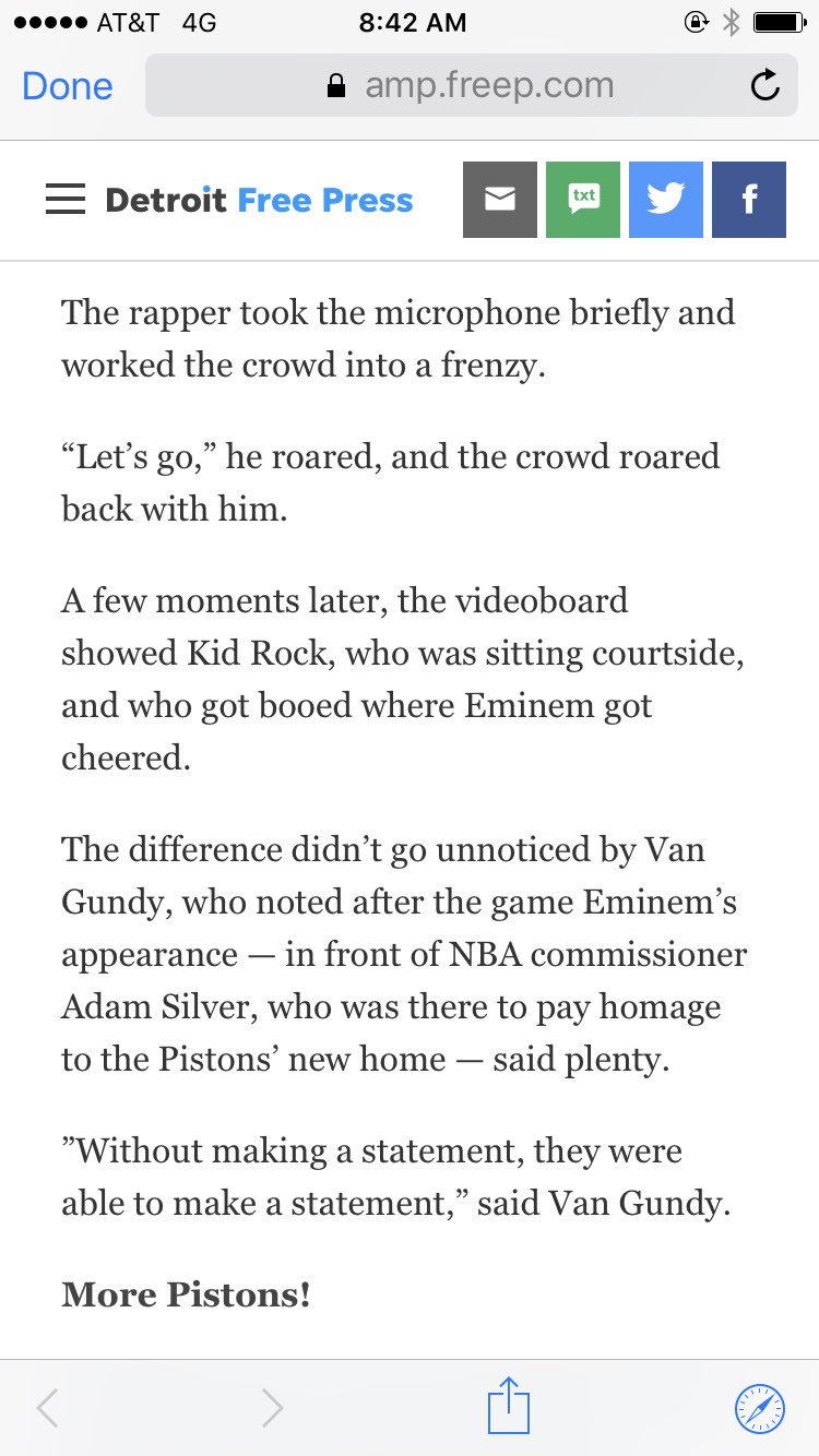 Pistons Fans Cheered Eminem and Booed Kid Rock at Their Season Opener