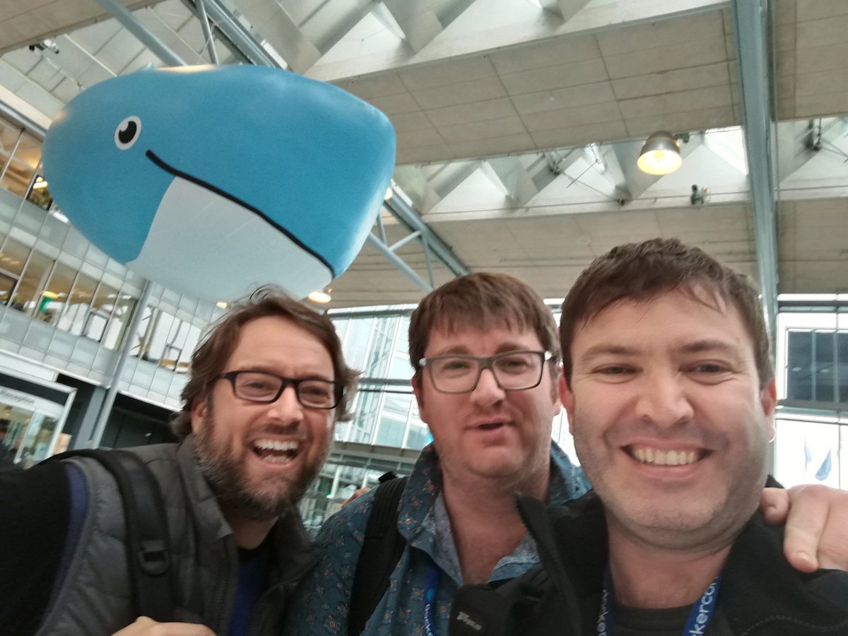 unlaudable's tweet photo. Last second selfie with @kmf and @BretFisher 😘 https://t.co/uSh12l9fml