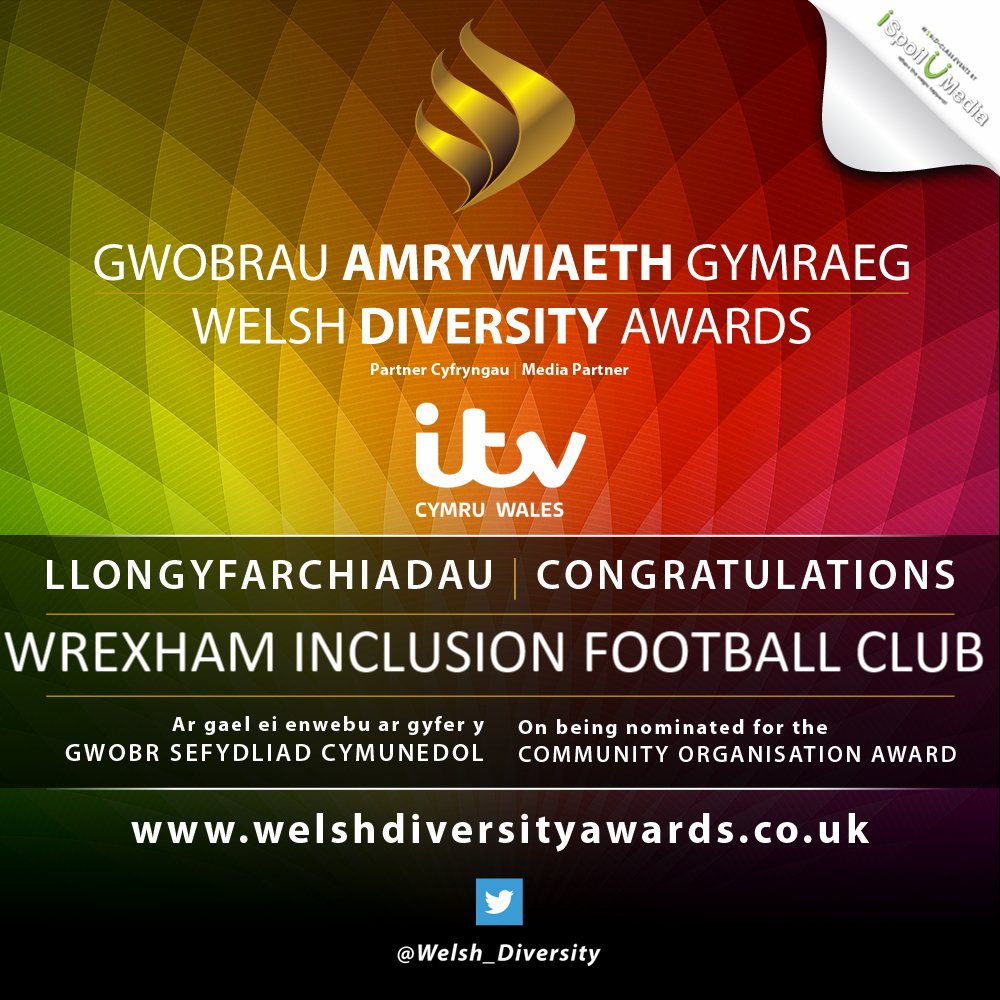 Welsh_Diversity's tweet photo. @WrexhamDFC have been nominated for The Community Organisation Award at The #WelshDiversityAwards2018!! #Congratulations #GoodLuck #WDA https://t.co/Vh16FhzZGh