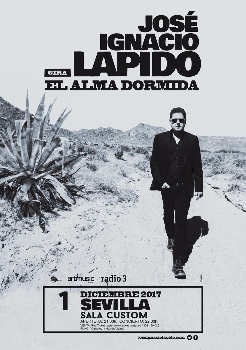 El 1 de diciembre <a href="/JI_Lapido/">José Ignacio Lapido</a> en la Custom. 
¡ #Sevilla prepárate! 
Entradas->  joseignaciolapido.net y <a href="/TicketmasterES/">Ticketmaster España</a>