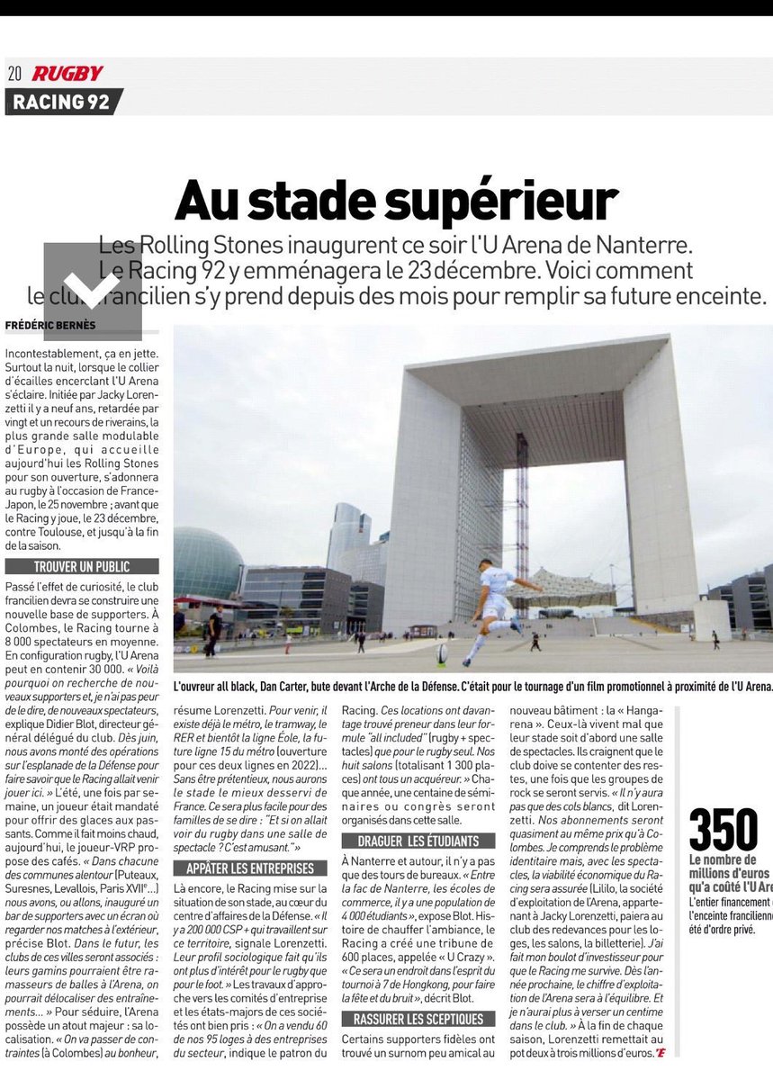 J_J_Nunez's tweet photo. La future tribune « U Crazy » du @racing92 via @lequipe inspirée des supporters des @Highlanders (The zoo) : étudiants et déguisés https://t.co/uXIeJnTq2H