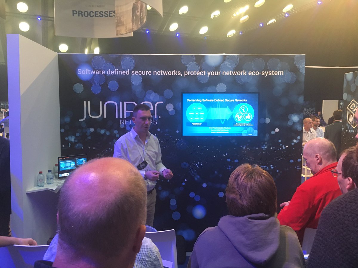 PaulGainham's tweet photo. Some great discussions at the @JuniperNetworks booth at the @SecureLinkBe #checkup2017 event in Mechelen #SDSN #CyberSecurity https://t.co/NZwqftEBlC