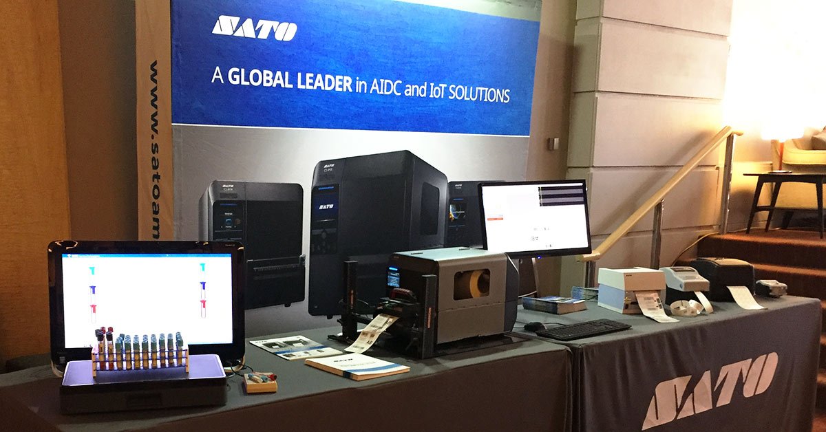 SATOamerica's tweet photo. Good morning from #GS1HCconf in Chicago. Learn all about #GS1Standards in #healthcare and see cerner validated thermal printers from #SATO! https://t.co/qAxs1Qd4Th