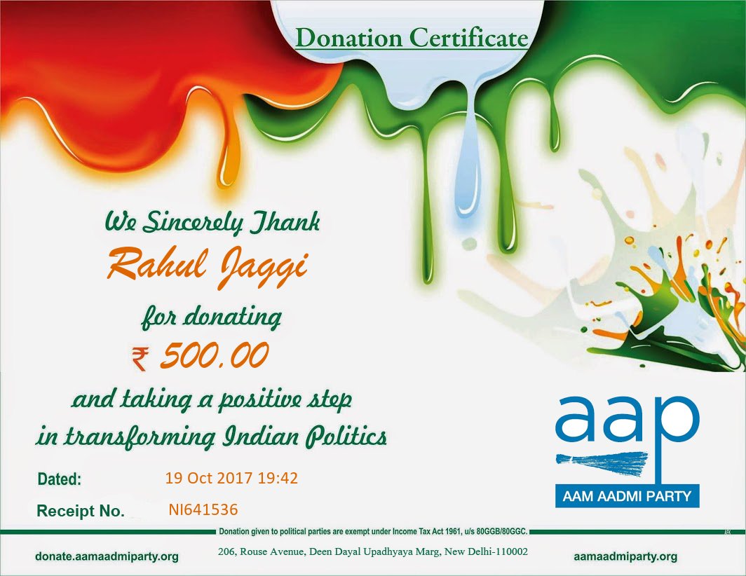 rahuljaggi's tweet photo. My belief in AK/AAP strengthens day by day with their selfless service for the people of Delhi.

#CleanPoliticsThisDiwali https://t.co/W5dUn91EdY