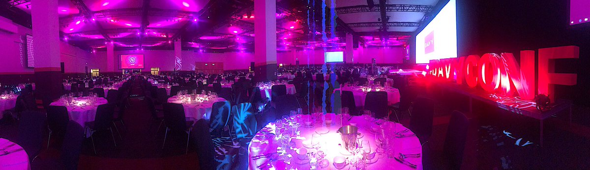 DavyGroup's tweet photo. The room is starting to look great here at the @CCD for tonight’s #Davyconf https://t.co/rWB7TCZnrr