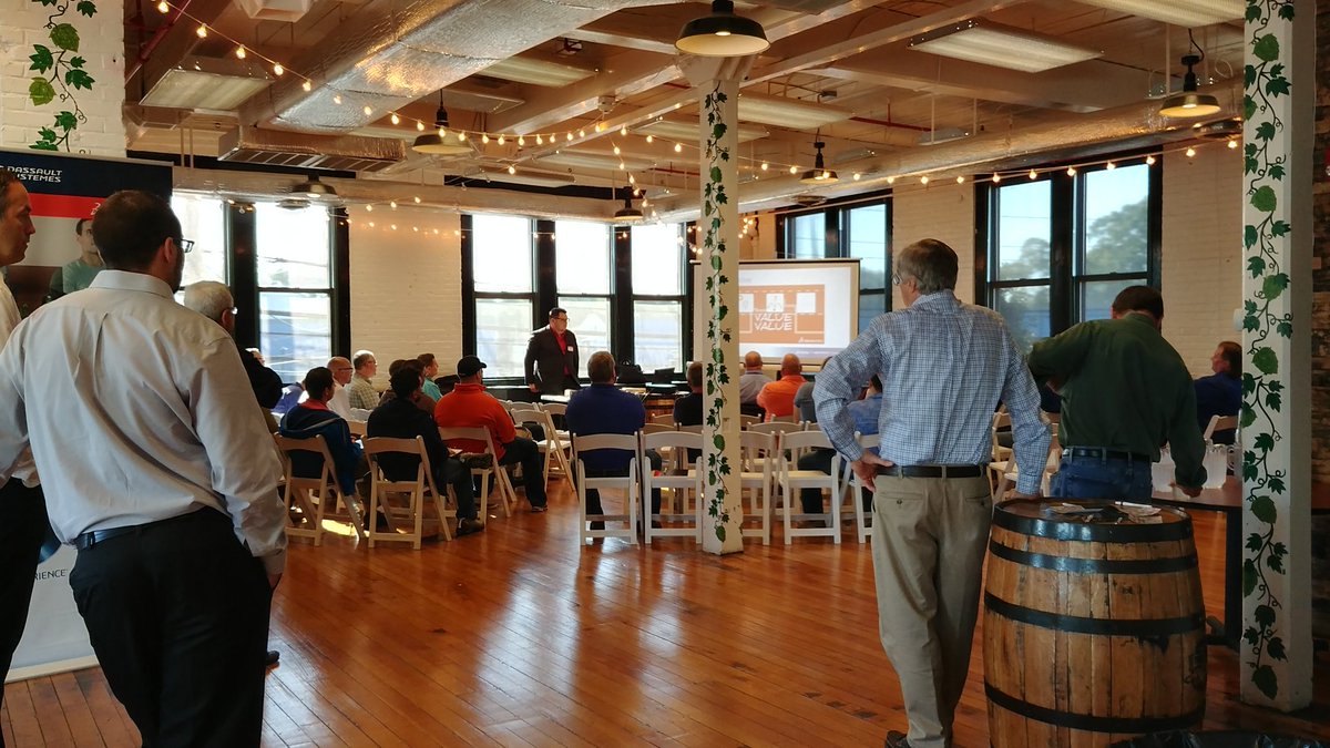 UnitecInc's tweet photo. Getting started with our opener @GregWilkman at this #solidworks2018launch @2RoadsBrewing https://t.co/u0VtD3YA99