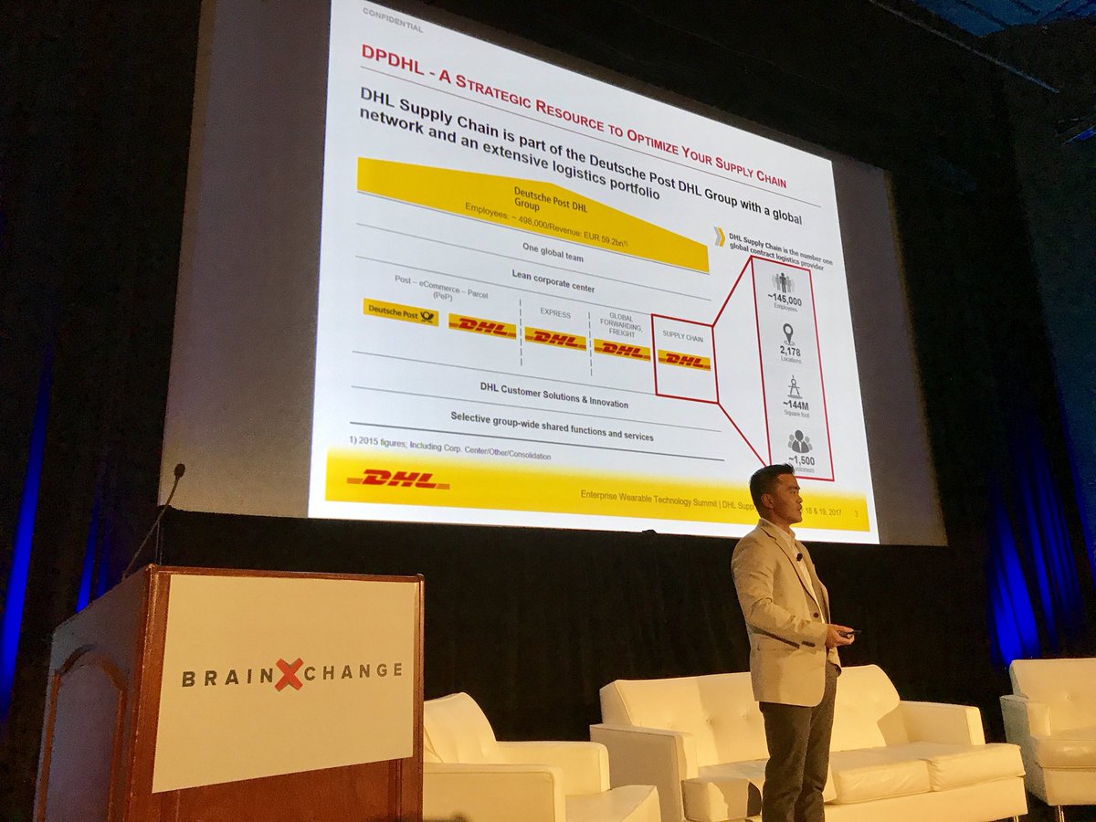 PaulBoris_'s tweet photo. Justin Ha .@DHLsupplychain with 145k employees, +2k sites & 144m ft(2) - the oil in the ecom engine ! @BrainXchange1 #EWTSFall2017 https://t.co/U6Qms9DRyH