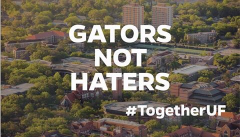 grettagator's tweet photo. Together UF believes that hate has no place in our campus. We must protect this house #TogetherUF https://t.co/yS64rFv5Oc