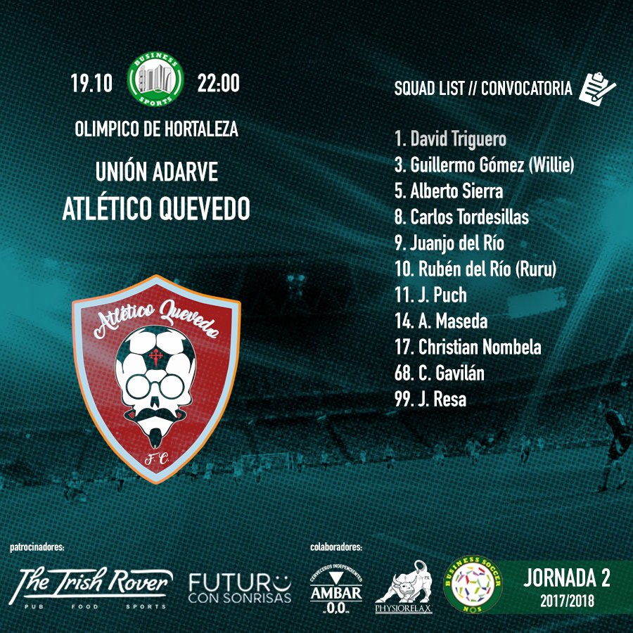 AtleticoQuevedo's tweet photo. Convocados que esta noche pelearán por los tres puntos en el Olímpico de Hortaleza frente a la @UnionAdarve de la #BSNos de @BusinesSports https://t.co/lNoGOKhy4s