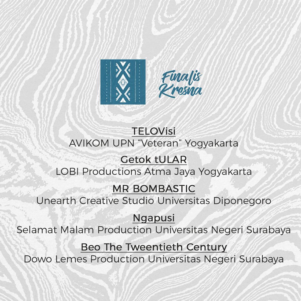 AjisakaUGM's tweet photo. [FINALIS AJISAKA UGM 2017]

Halo Insan Kreatif!

Selamat untuk semua finalis Ajisaka UGM 2017!! Sampai jumpa di Yogyakarta!! :) https://t.co/z6kT9ChZKg